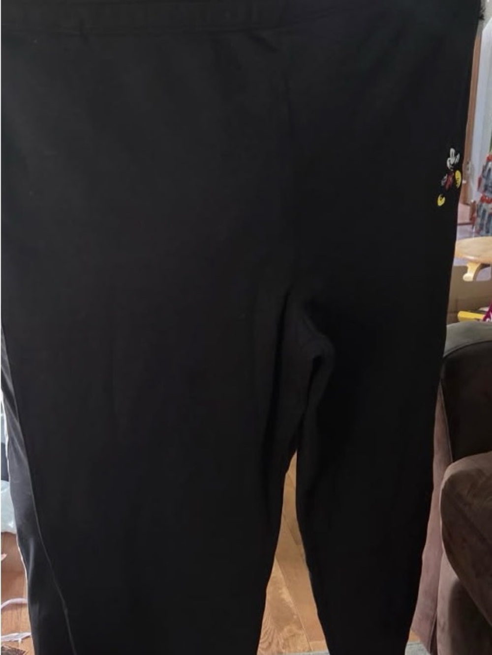 Disney Black Joggers with Small Mickey Embroidery